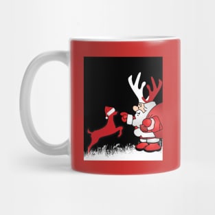 Christmas Day | Santa with reindeer horns Mug